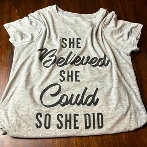 🌟5$ When Bundled - Zoe and Liv - Message T-Shirt | Woman’s Tee Gray - Size: Med